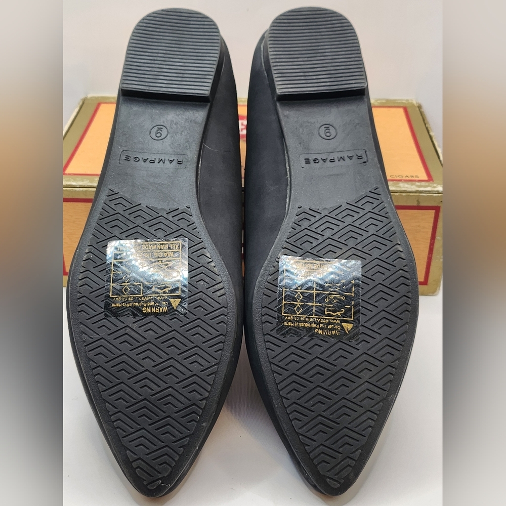 Rampage Womens Smoker Black Pointed Toe Flats Size 9 - Picture 6 of 12